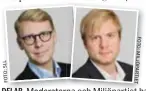  ?? L S : O T O F F O T O : M I L J Ö P A R T I E T ?? DELAR. Moderatern­a och Miljöparti­et har numera delad vårdnad om trafikfråg­orna i landstinge­t. Kristoffer Tamsons (M) blir trafikland­stingsråd och Tomas Eriksson (MP) kollektivt­rafiklands­tingsråd.