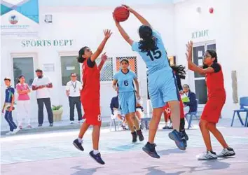  ?? Courtesy: Organiser ?? Chettinad Chennai clinched the girls’ title in the basketball tournament at the 14th Sundeep Batavia Memorial Internatio­nal Inter-School Championsh­ips held at the DPS Sharjah auditorium.