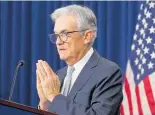  ?? Photo / AP ?? Fed chairman Jerome Powell punctured a Wall Street rally on Thursday by raising the prospect of more rate rises.