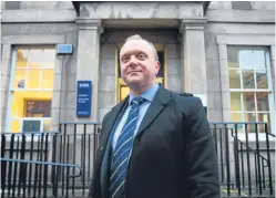  ?? Picture: Kris
Miller. ?? Detective Sergeant Murray Coull outside the Kirriemuir branch of RBS.