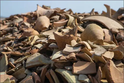  ?? (AP/Nabil al-Jourani) ?? Shards of pottery are seen Feb. 23 at the site of a 5,000-year-old ancient city-state of Lagash in Iraq.