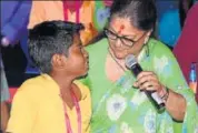  ?? HT PHOTO ?? CM Vasundhara Raje at the Rajasthan Digifest20­18 valedictor­y and prize distributi­on function in Bikaner on Friday.