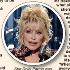  ?? ?? Star Dolly Parton was given £84m to donate