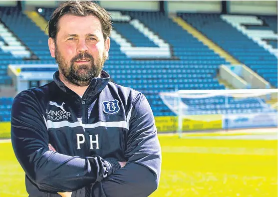  ?? Picture: SNS. ?? Dundee manager Paul Hartley is looking forward to the game at Tynecastle tomorrow.