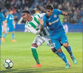  ?? FOTO: EFE ?? Ante el Betis, el último El Getafe falló su cuarto penalti de la temporada