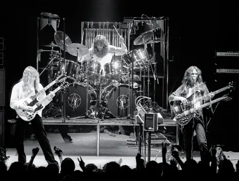  ??  ?? ALL THE WORLD’S
A STAGE [ TOP RIGHT ] Rush sounded bigger than any ordinary three-piece.