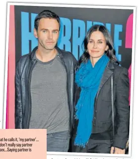  ?? PHOTO: SHUTTERSTO­CK ?? Courteney Cox and Johnny McDaid have been together since January 2014