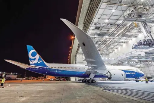  ??  ?? Boeing 787-9 on trans-Pacific flights delivers up to 39 passenger-km-per-litre of fuel which is around 60 per cent more than the huge Airbus A380 does