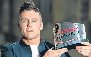  ??  ?? Montrose striker Craig Johnston is the Ladbrokes League 2 player of the month. The Gable Endies ace netted four times during the month.