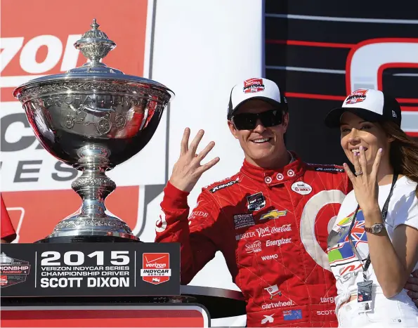  ??  ?? The smile of a champion: Scott Dixon after winning his fourth Indycar title.