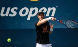  ??  ?? Andy Murray practices at Flushing Meadows as he prepares for his opening round match against Stefanos Tsitsipas at the US Open on Monday. Photograph: TPN/Getty Images