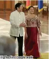  ?? ?? The First Couple walk immediatel­y to Ceremonial Hall after welcoming the members of the diplomatic corps.