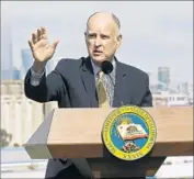  ?? Eric Risberg Associated Press ?? GOV. JERRY BROWN’S veto of Senate Bill 149 put him at odds with legislativ­e Democrats who insisted the plan would help voters make an informed choice.