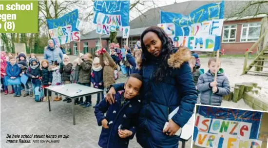  ?? FOTO TOM PALMAERS ?? De hele school steunt Kenzo en zijn mama Raissa.