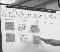  ?? ERIN POTTIE/CAPE BRETON POST ?? Participan­ts were asked what is helping attract immigrants to the community of Sydney. A second exercise was focused on what isn’t working.