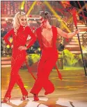 ??  ?? Last night’s spooktacul­ar Strictly was a devilish affair for Mollie King and AJ Pritchard, above, while, below, Joe McFadden and Katya Jones were caught in a web