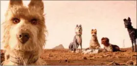  ?? COURTESY OF FOX SEARCHLIGH­T PICTURES ?? Edward Norton as “Rex,” Jeff Goldblum as “Duke,” Bill Murray as “Boss,” Bob Balaban as “King” and Bryan Cranston as “Chief” in “Isle of Dogs.”