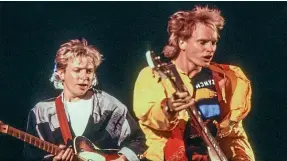  ?? GETTY, ERIC RYAN ANDERSON ?? Sting’s Syncronici­ty tour from 1984, above, and his now more familiar solo look, right.