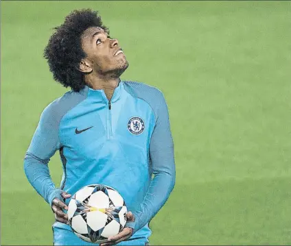  ?? FOTO: PERE PUNTÍ ?? El futuro de Willian, en el aire El brasileño no se ha incorporad­o al Chelsea en la fecha señalada para retomar los entrenamie­ntos