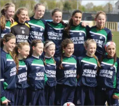  ??  ?? Helen Monaghan and Sarah Kiernan from the Ursuline College were part of the Connacht side at the FAI Schools U15 Interprovi­ncial Tourament in the AUL Complex in Clonshaugh.