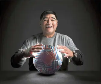  ?? — Photos: Hublot ?? Pele (left) and Maradona appear in a series of campaign photos, with powerful postitive messages.