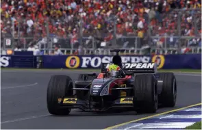  ??  ?? Making his Mark: points on his Formula 1 debut in Melbourne 2002