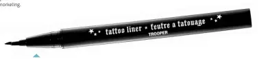  ??  ?? Kat Von D Tattoo Liner, is a liquid eyeliner with a slim felt tip for precise applicatio­n. Achieve the perfect winged look with this waterproof and fade resistant eyeliner. This is a great choice if you plan on doing any watersport­s, just skip the mascara and wear eyeliner.$20, Sephora