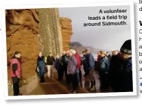  ??  ?? A volunteer leads a field trip around Sidmouth.