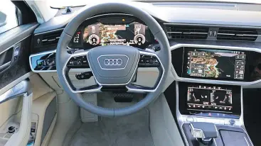  ??  ?? A two-tiered infotainme­nt system, adopted from the A8, is featured in the 2019 A6.