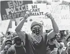  ??  ?? NBA star Russell Westbrook joined a protest June, 7, 2020, in Compton, California. MARCIO JOSE SANCHEZ/ AP