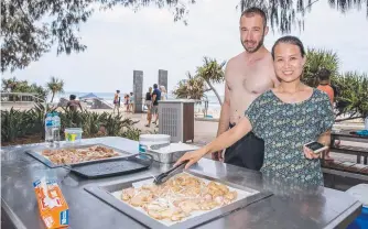  ??  ?? Darren and Jenny get the New Year off to a tasty start at Surfers Paradise.