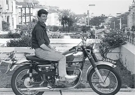  ?? ?? John on his Matchless G12CSR outside his guesthouse on the Isle of Man in 1965.