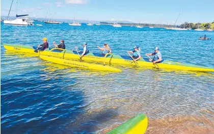  ?? ?? Hoe Aroha Outrigger Canoe Club based at Pilot Bay is one of the groups that benefited from last year’s charity golf tournament.