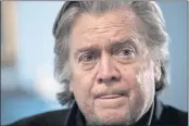  ?? J. SCOTT APPLEWHITE — THE ASSOCIATED PRESS FILE ?? Steve Bannon, President Donald Trump’s former chief strategist, talks about the approachin­g midterm election during an interview in Washington on Sunday.