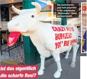  ??  ?? Das Gastronome­npaar Huth präsentier­te den umgebauten „Rinderwahn“-Stand am Naschmarkt.