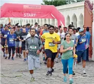  ??  ?? The Go Heritage Run at Taramati Baradari was followed by a walk around Qutb Shahi Tombs