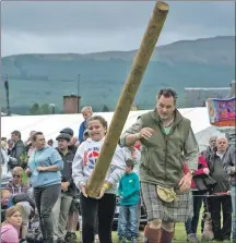  ??  ?? The junior games featured a caber of slightly smaller proportion­s.