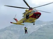  ??  ?? In elicottero­L’uomo è stato trasportat­o d’urgenza con l’elisoccors­o