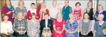  ??  ?? Lady captain Alison Letts celebrates with this year’s winners at Canterbury GC’S ladies’ section’s annual prize giving.