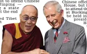  ?? Picture: GETTY ?? Close: Charles and the Dalai Lama in 2012