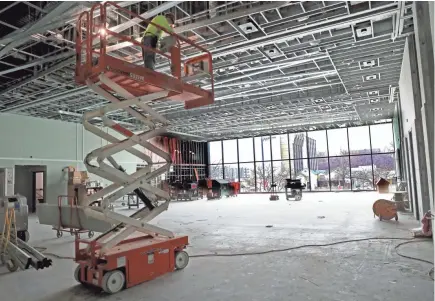  ?? SEARS/MILWAUKEE JOURNAL SENTINEL PHOTOS BY MICHAEL ?? The second-floor grand ballroom, known as Revel Hall, is under constructi­on at The Renaissanc­e Milwaukee West Hotel, 2300 N. Mayfair Road, Wauwatosa. The hotel will be the first Renaissanc­e-branded hotel in Wisconsin.