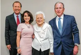 ?? Michelle Watson photos ?? Above: Neil and Maria Bush, left, with Barbara Bush and President George W. Bush. Left: Bill Browder, from left, Sue Grafton and David Brooks