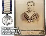  ?? ?? Thomas Atwell and the medal he received in 1848