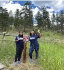  ?? Photograph: Courtesy Vibe Tribe Adventures ?? Jessica Newton, right, with her daughter Joy Newton-Eloi celebrate the naming of the trail after Winston Walker.