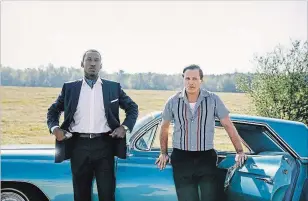  ?? PATTI PERRET UNIVERSAL PICTURES ?? Mahershala Ali, left, and Viggo Mortensen in “Green Book:” hearts will warm and tears will flow.