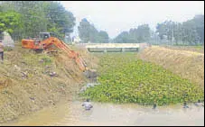 ?? HT PHOTO ?? The Saraswati river revival project in Yamunanaga­r district.