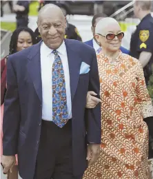  ?? APPhOTO ?? TOGETHER: Bill Cosby and his wife, Camille, arrive yesterday at the Montgomery County Courthouse.