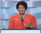  ?? ROBERT DEUTSCH/USA TODAY ?? Georgia’s Stacey Abrams, speaking at the 2016 Democratic convention, raised her profile with a gubernator­ial run in 2018.