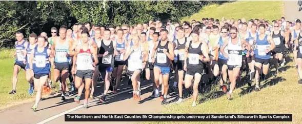  ??  ?? The Northern and North East Counties 5k Championsh­ip gets underway at Sunderland’s Silksworth Sports Complex