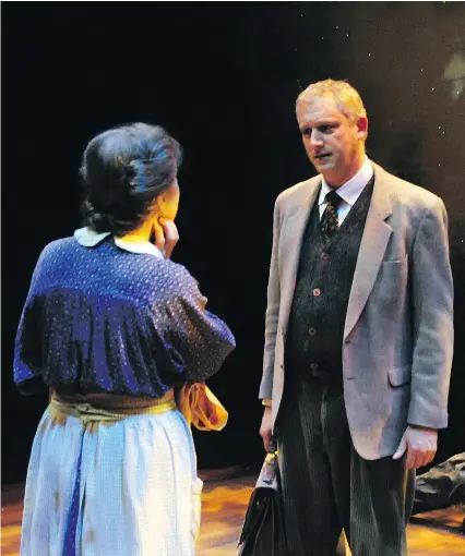  ??  ?? Erla Faye Forsyth and Ian Farthing star in Tolkien, put on by Pacific Theatre and running until June 9.